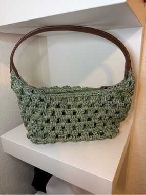 New Day Green Woven Shoulder Bag